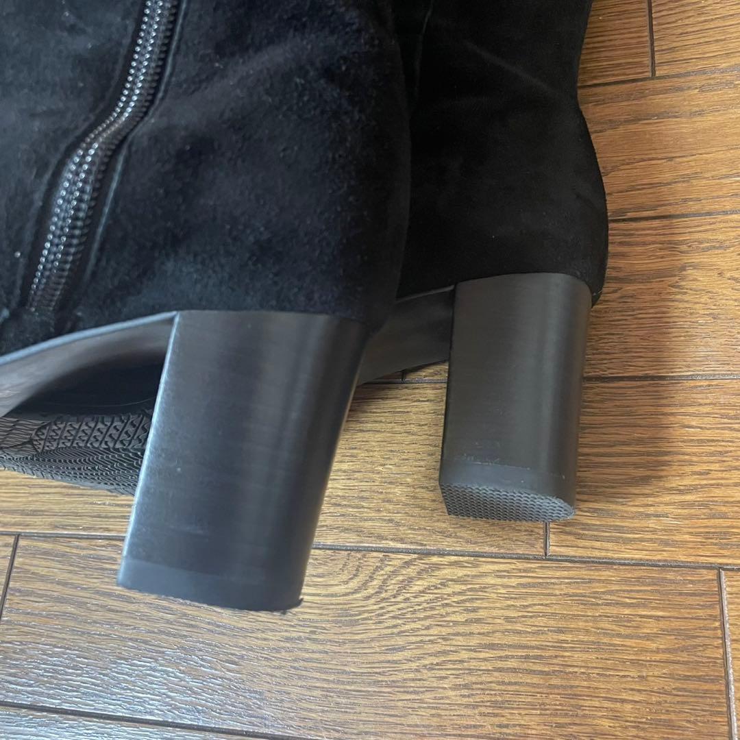 値下げ　ブラックスエードロングブーツ24cm 吉祥寺　うさぎや