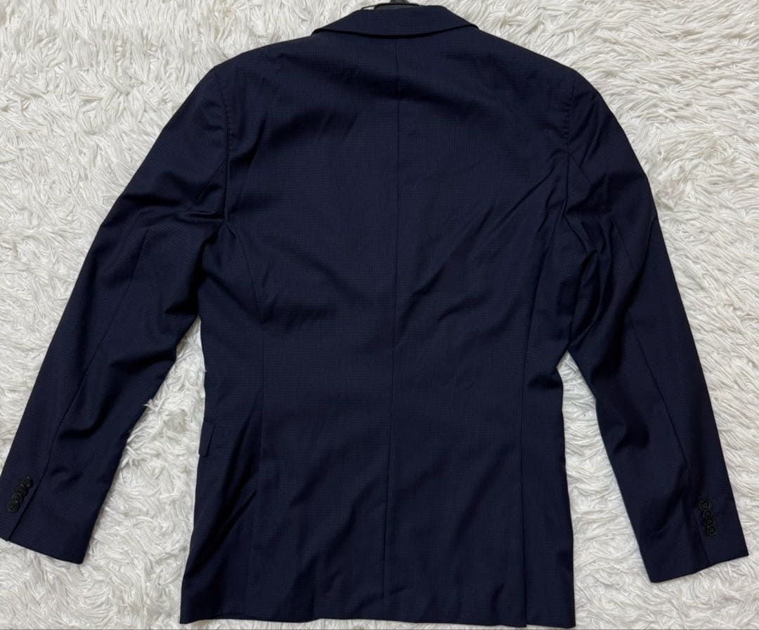 【イタリア製高級生地REDA】HUGO BOSS テーラードジャケット　ネイビー