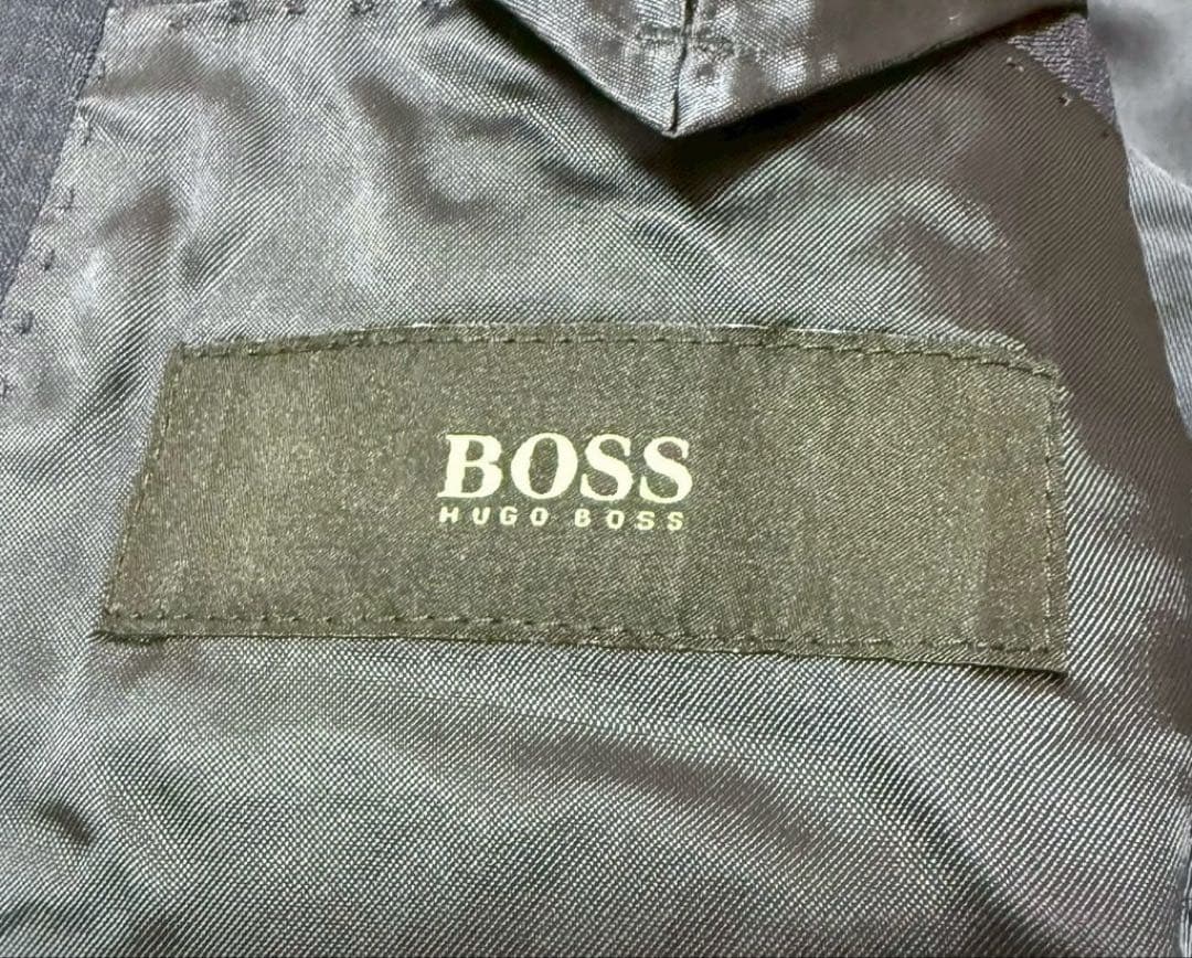 【イタリア製高級生地REDA】HUGO BOSS テーラードジャケット　ネイビー