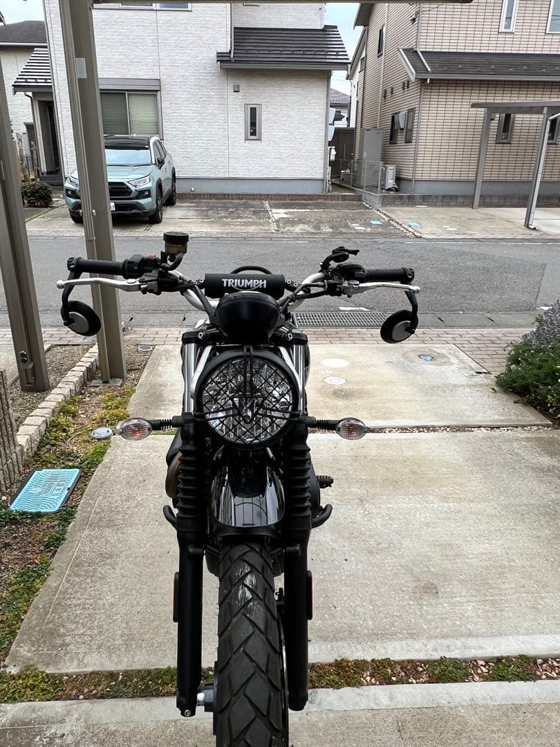 トライアンフ 純正バーエンドミラー