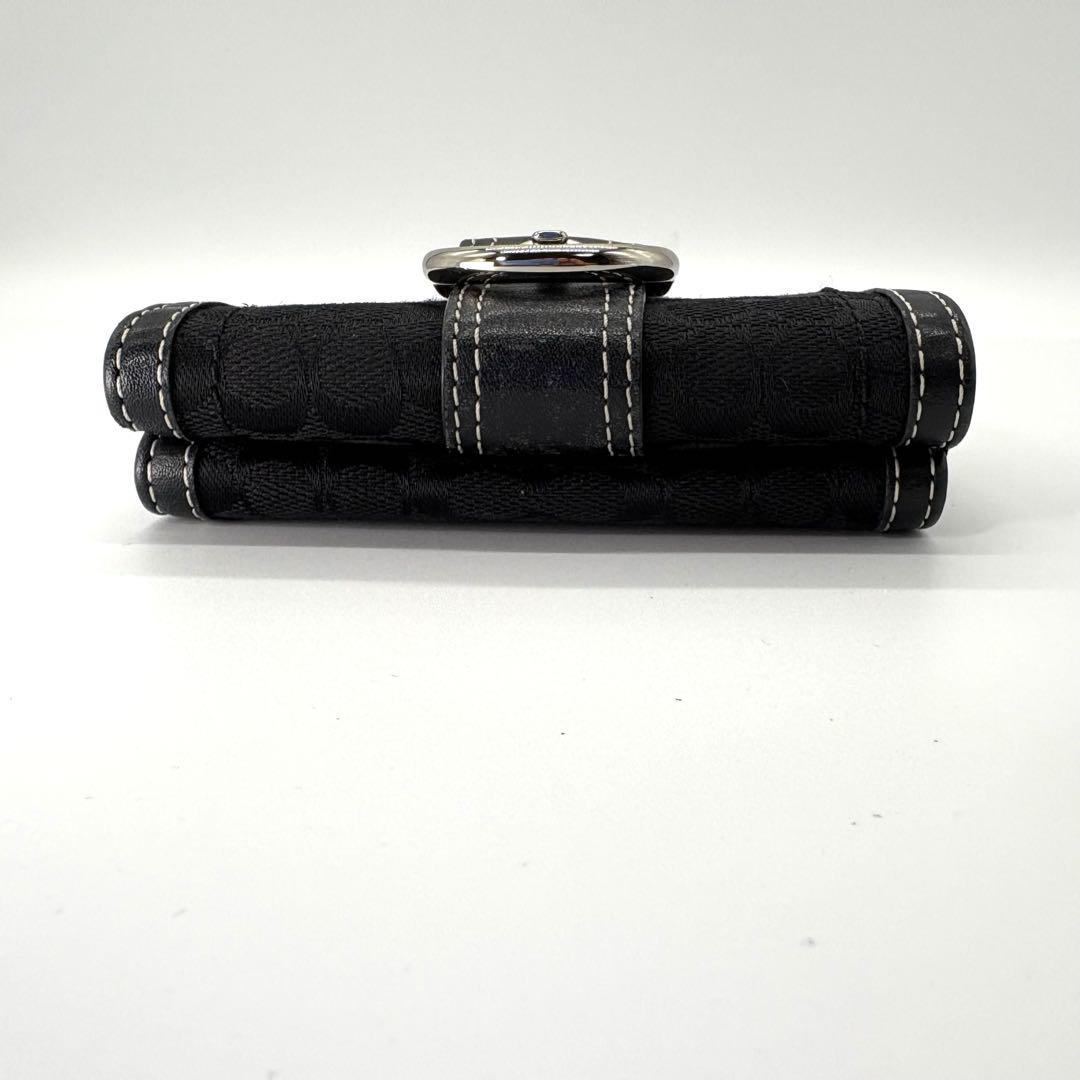 コーチ　coach 三つ折り財布ソーホー　シグネチャーブラックキャンバスレザー